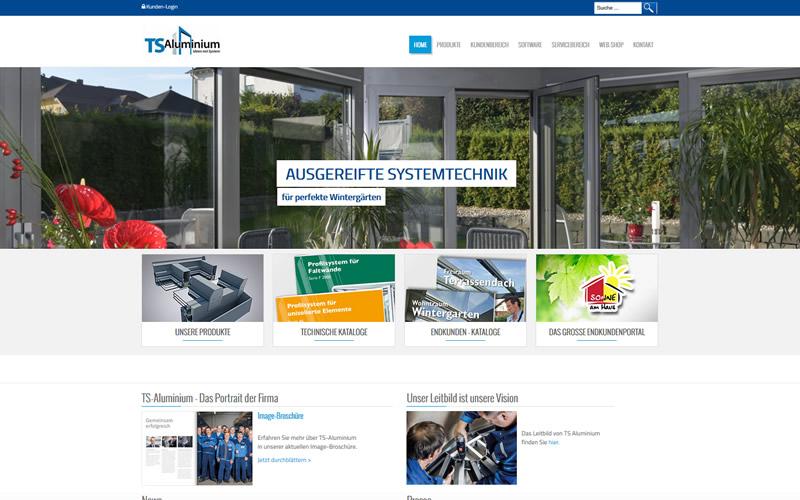 Webdesign und Programmierung für TS-Aluminium